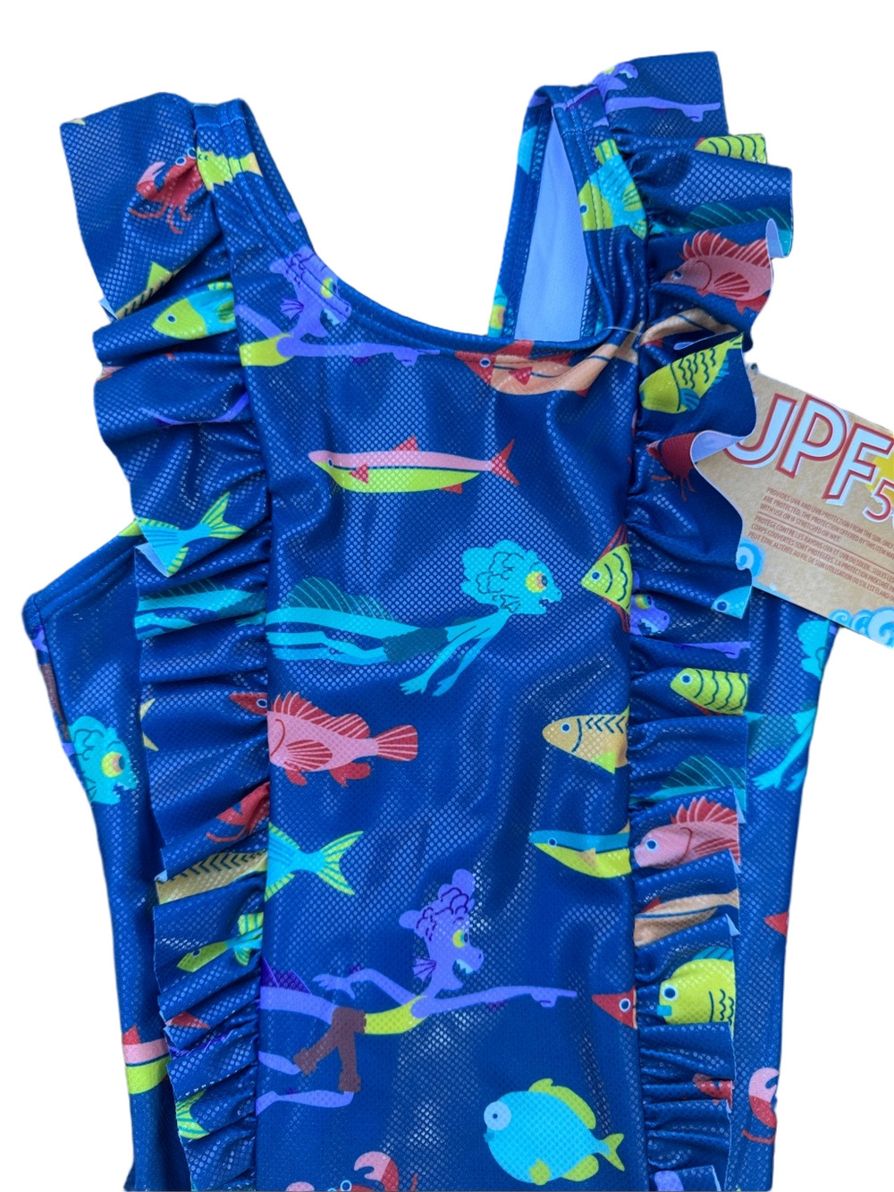 Disney Pixar Luca and Alberto Ruffle Swimsuit UPF 50+ - Picture 3 of 12